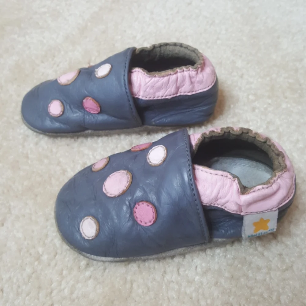 Mini Star Leather Shoes Booties Moccasins Sz 6-12M